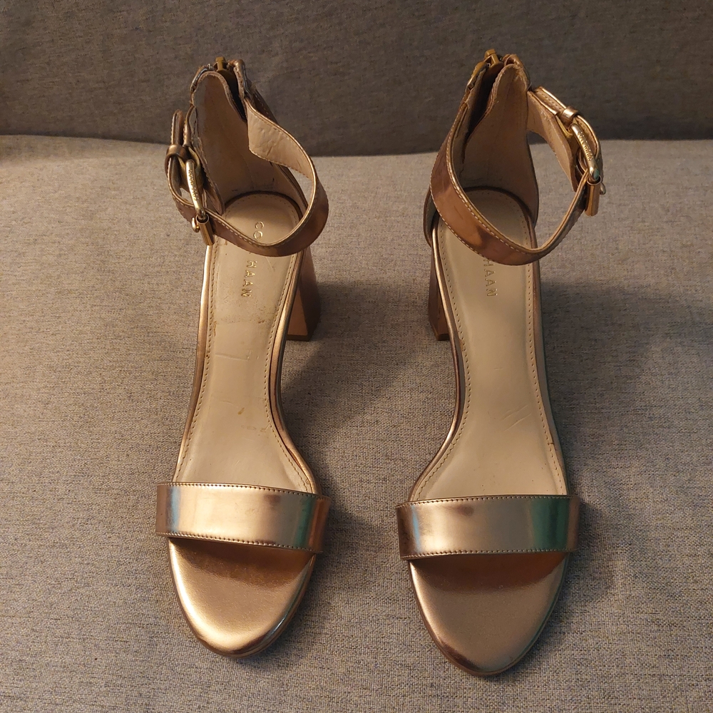 Cole Haan Gold High Heel Sandals